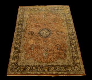 Appraisal: Hand Knotted Closed Field Design Persian Tabriz Oriental Rug Needs