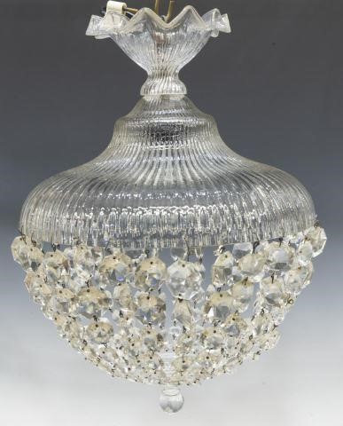 Appraisal: Italian crystal ceiling lamp early th c having crystal domed