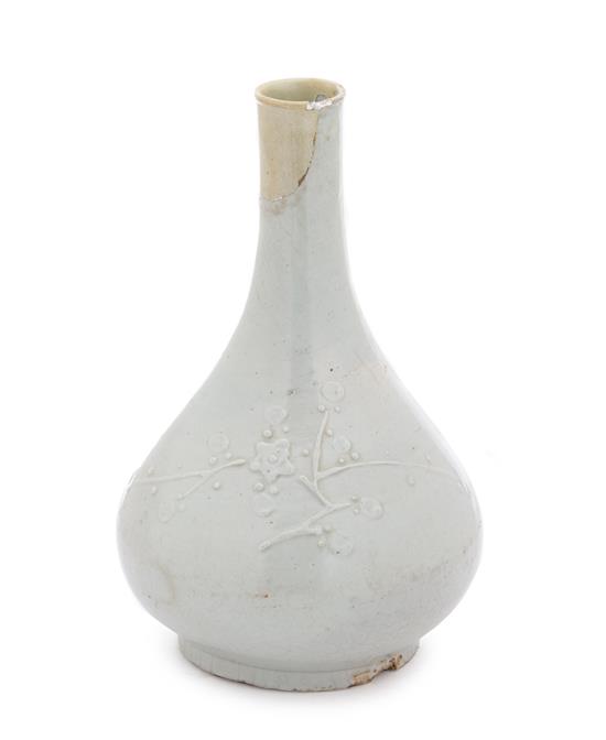 Appraisal: Sale Lot A Korean White Glazed Porcelain Bottle Vase joseon