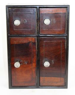 Appraisal: French Rosewood box with doors French Rosewood pharmacy box with