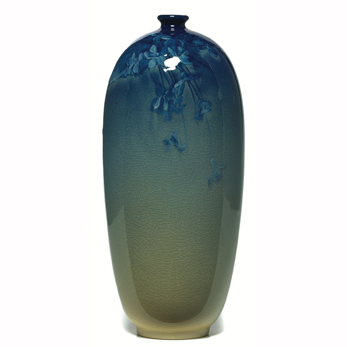 Appraisal: Exceptional Weller Blue Louwelsa vase tapered form with a delicate