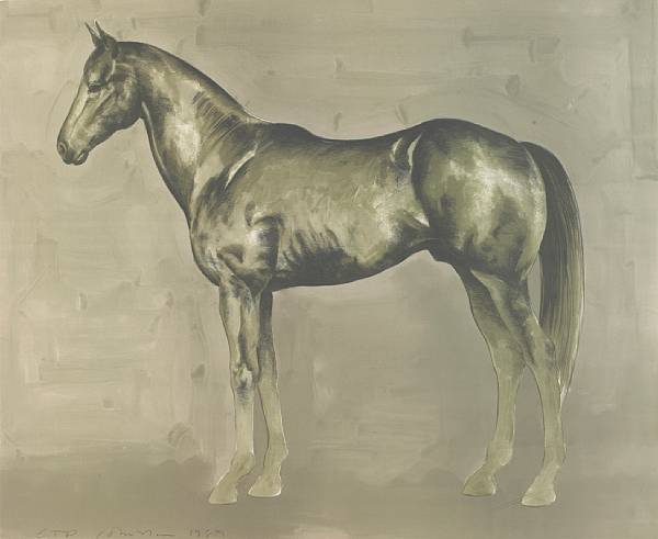 Appraisal: John Nava American born Thoroughbred Lithograph in colors on wove