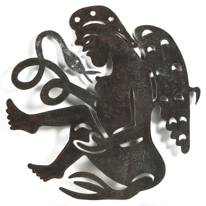 Appraisal: Serge Jolimeau Haitian b Angel and Serpent c recycled steel