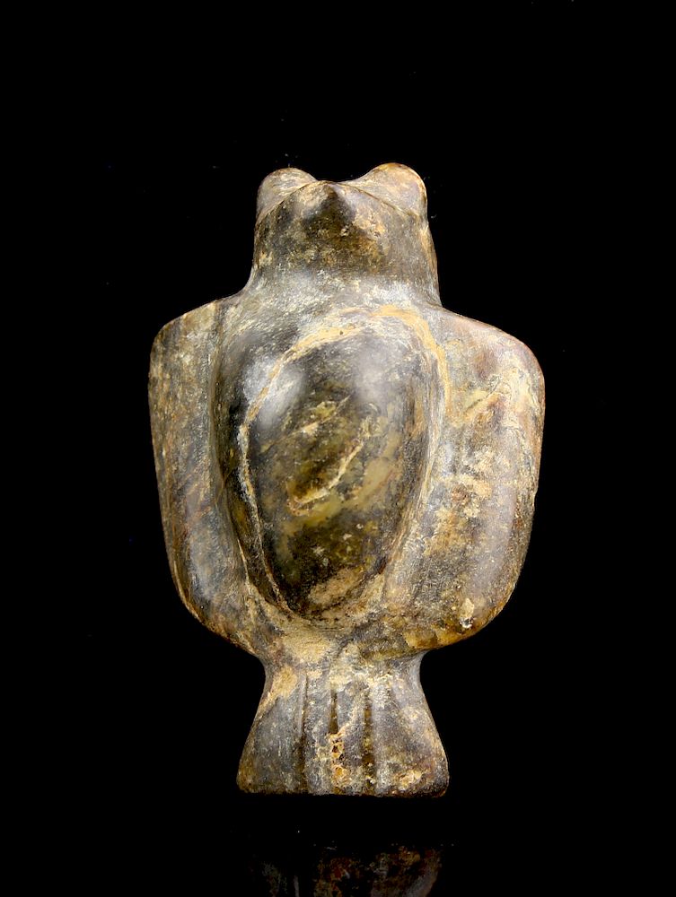 Appraisal: Hongshan Jade Figure of Bird Yellow discolored nephrite with typical