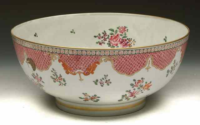 Appraisal: A FRENCH PROBABLY SAMSON PORCELAIN PUNCH BOWL decorated in 'Famille