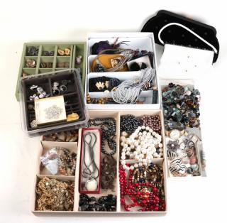 Appraisal: Large Group of Costume Jewelry Including brooches necklaces and clip-on