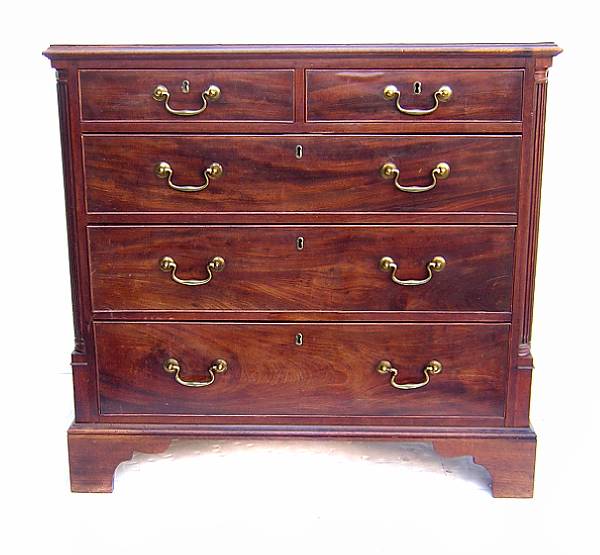 Appraisal: A George III mahogany chest of drawers height in width