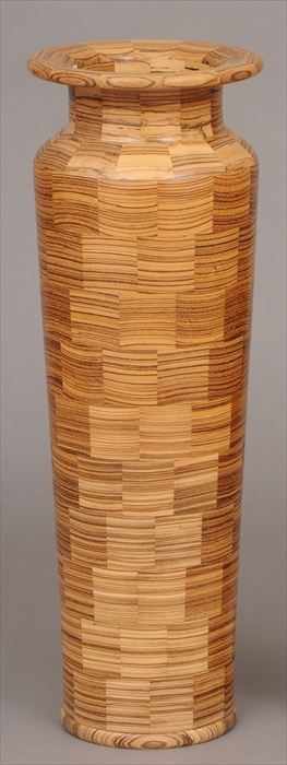 Appraisal: ROBERT J GAUTHIER ZEBRAWOOD VASE Stamped signed and dated the