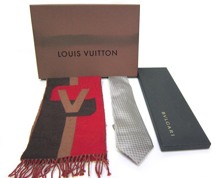 Appraisal: A BVLGARI TIE AND LOUIS VUITTON SCARF A BVLGARI TIE