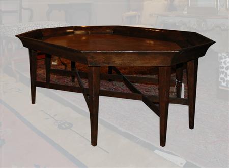 Appraisal: Burl-Wood Octagonal Tray Table Estimate -