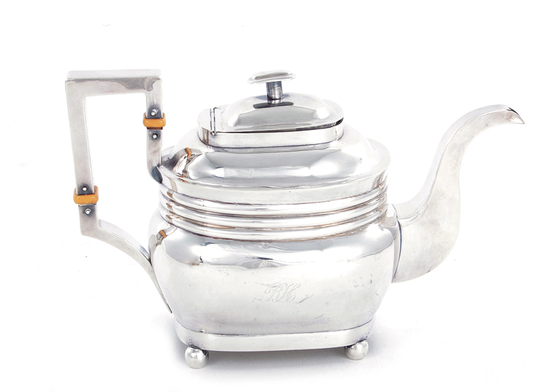 Appraisal: Kentucky coin silver teapot Thomas Gray circa - engraved RH