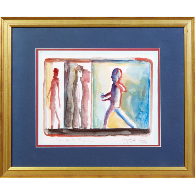 Appraisal: Noel Rockmore - New Orleans Figure Approaching Other Figures th