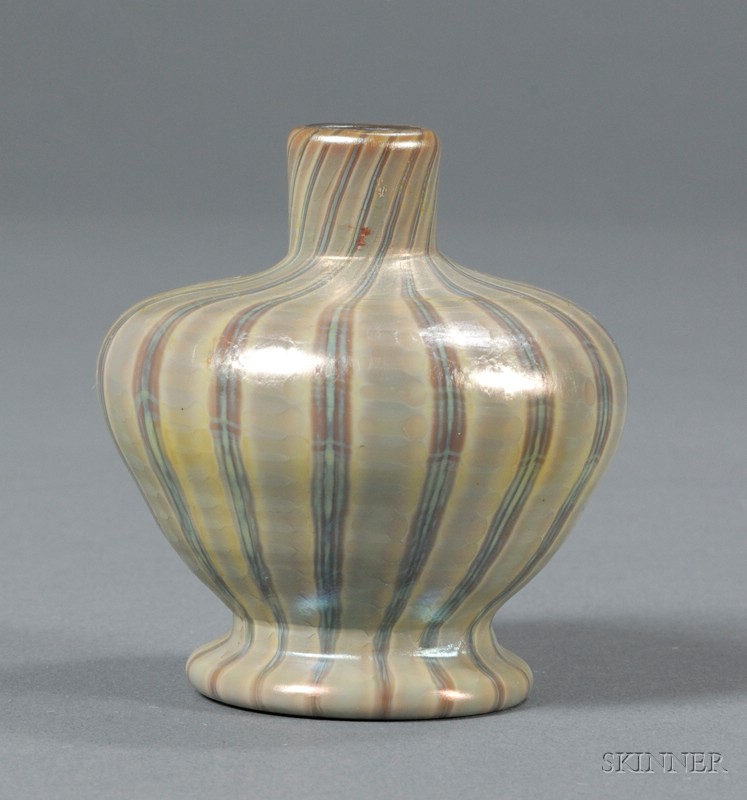 Appraisal: Small Tiffany Favrile Vase Glass New York early th century