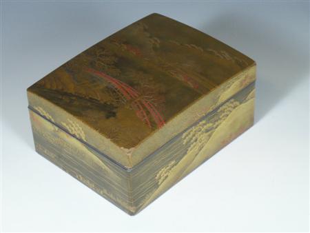 Appraisal: A Japanese lacquer box and cover Meiji period decorated to