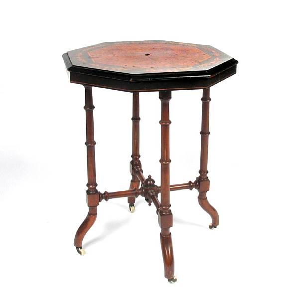 Appraisal: A Neoclassical style ebonized and marquetry occasional table height in