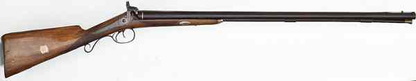 Appraisal: Nineteenth Century English Double-Barrel Percussion Hammer Shotgun ga barrels Brown