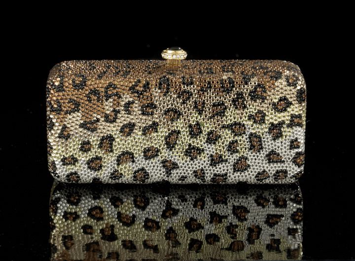 Appraisal: K Baumann Bar Leopard Designer Evening Bag the multi-colored leopard-print