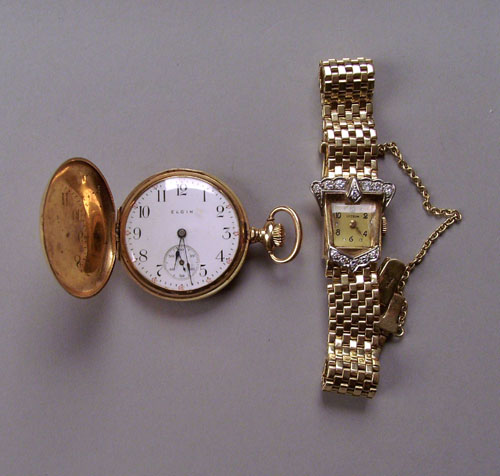 Appraisal: Ladies Lyceum K yellow gold wristwatch with round brilliant cut