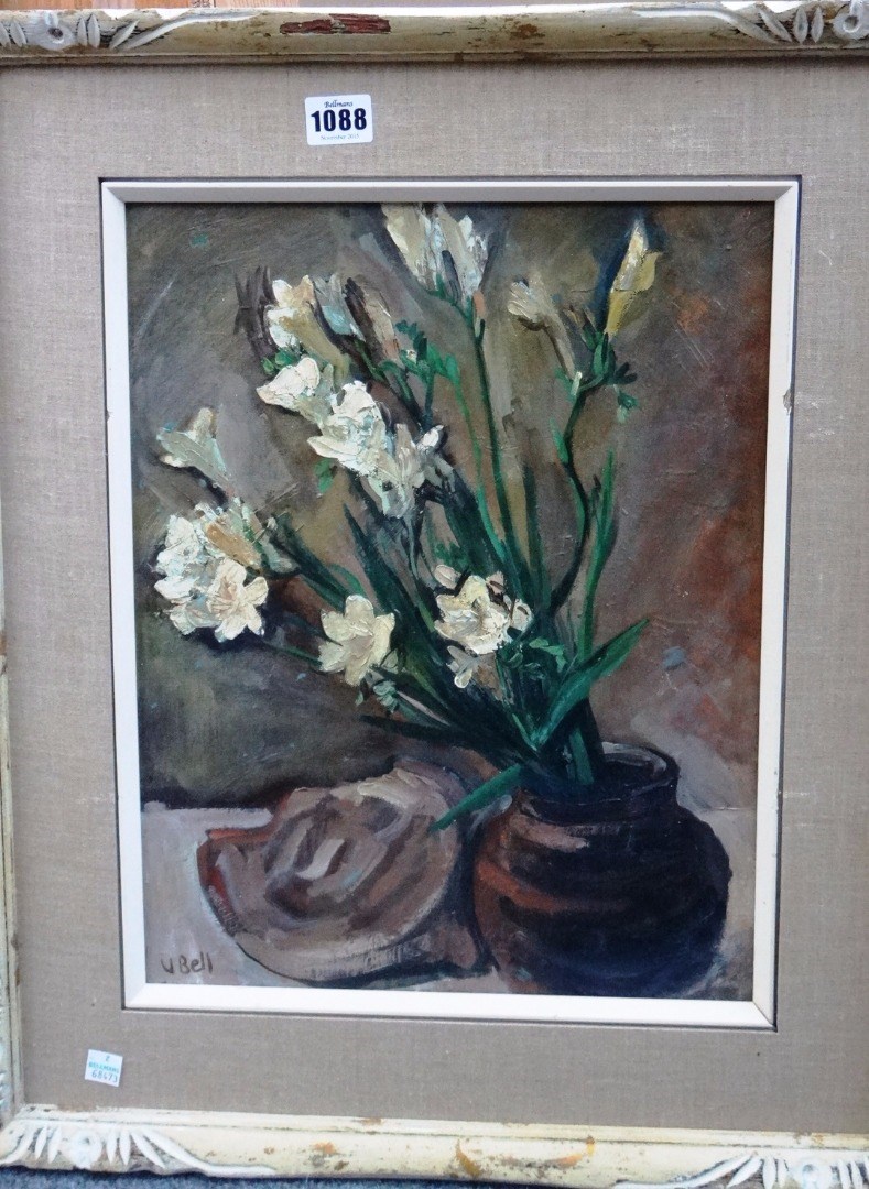 Appraisal: Attributed to Vanessa Bell - Still life of Freesias oil