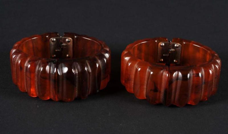 Appraisal: Lot of Bakelite Tortoise Shell Color Bracelets Description Both are