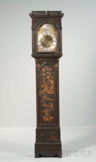 Appraisal: Robert Welsh Japanned Longcase Clock Dalkeith Scotland c the raised