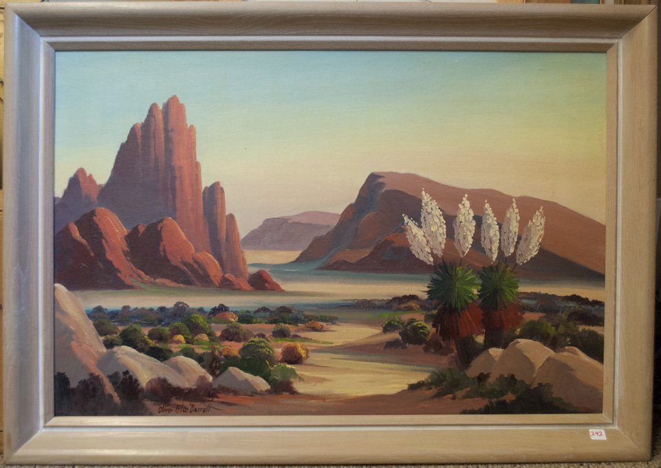 Appraisal: OLIVER GLEN BARRETT OIL ON BOARD Glendale California - Monument