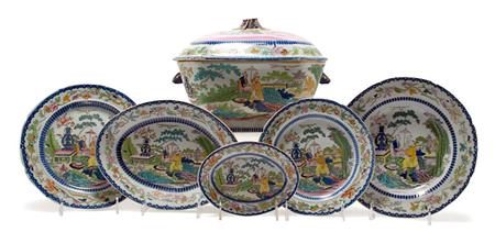 Appraisal: Masons Transfer Printed and Enamel Ironstone Partial Dessert Service Estimate