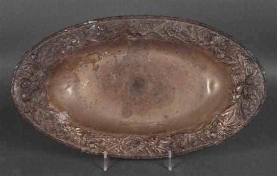 Appraisal: American repousse sterling silver bread tray S Kirk Son Inc