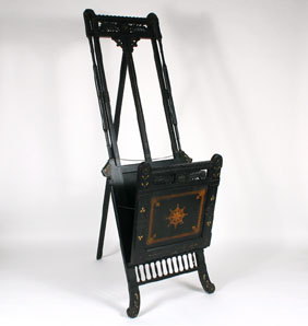 Appraisal: Aesthetic Victorian tall folio easel heavily carved and ebonized with