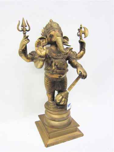 Appraisal: GILT BRONZE FIGURE OF GANESHA ''The lord of success'' having