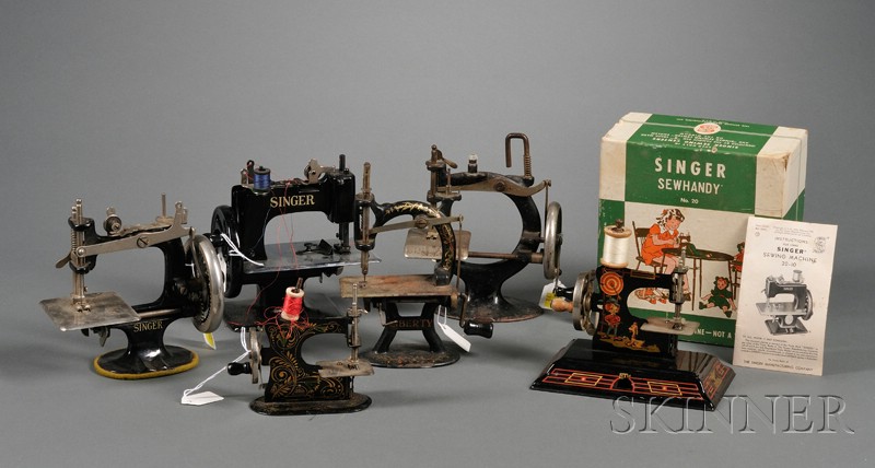 Appraisal: Six Assorted Toy Sewing Machines late th- th century five