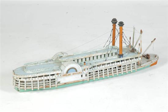 Appraisal: MODEL OF THE GOLDEN EAGLE PADDLE WHEEL RIVERBOAT American mid