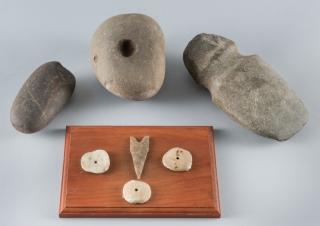 Appraisal: Group of Native American objects inc axe head Group of