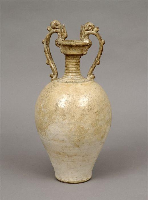 Appraisal: Sung-Style Pottery Vase with Dragon-Form Handles in Provenance Property from