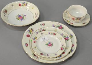 Appraisal: Royal Bayreuth porcelain dinnerware set of china with flower border