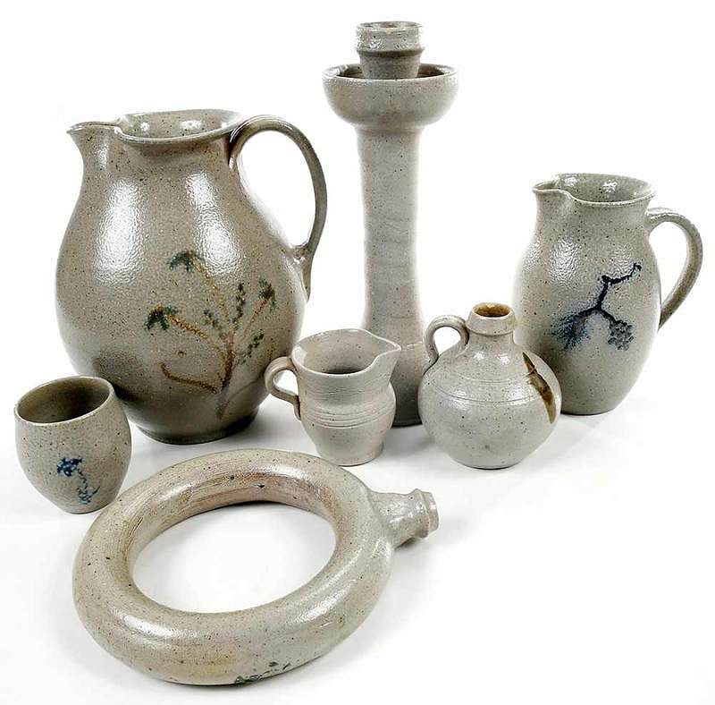 Appraisal: Pieces of Salt Glazed Jugtown Ware American th century nine