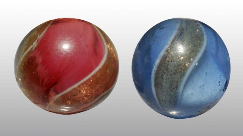 Appraisal: Lot of Ribbon Core Lutz Marbles Description Includes a red