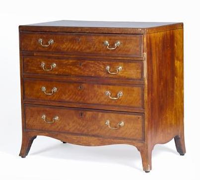 Appraisal: NEW ENGLAND QUEEN ANNE MAPLE CHEST-ON-FRAME WITH UNUSUAL SHAPED APRON