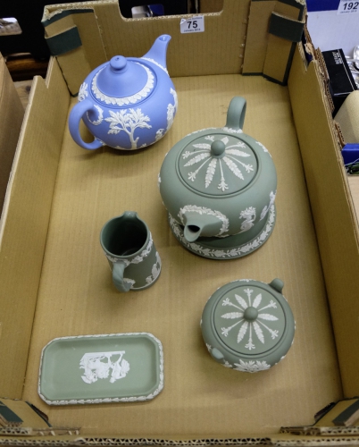 Appraisal: A collection of Wedgwood jasper ware to include Green piece