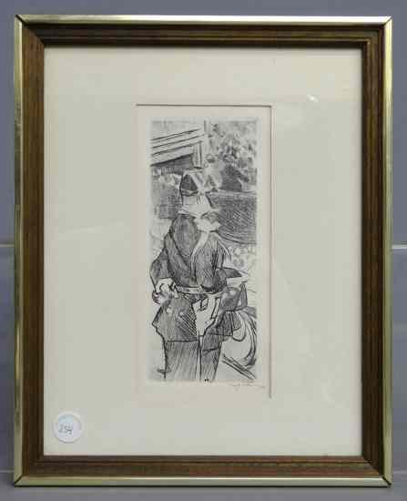 Appraisal: Original etching by Jacques Villon French C Ex Wertham Collection