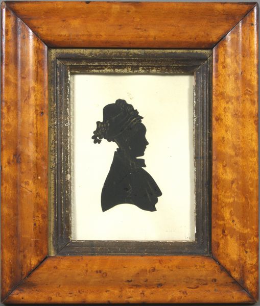 Appraisal: Early th Century silhouette portrait lady in bonnet overall x