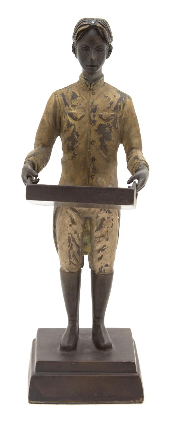 Appraisal: Sale Lot A Cold Painted Bronze Figure depicting a footman