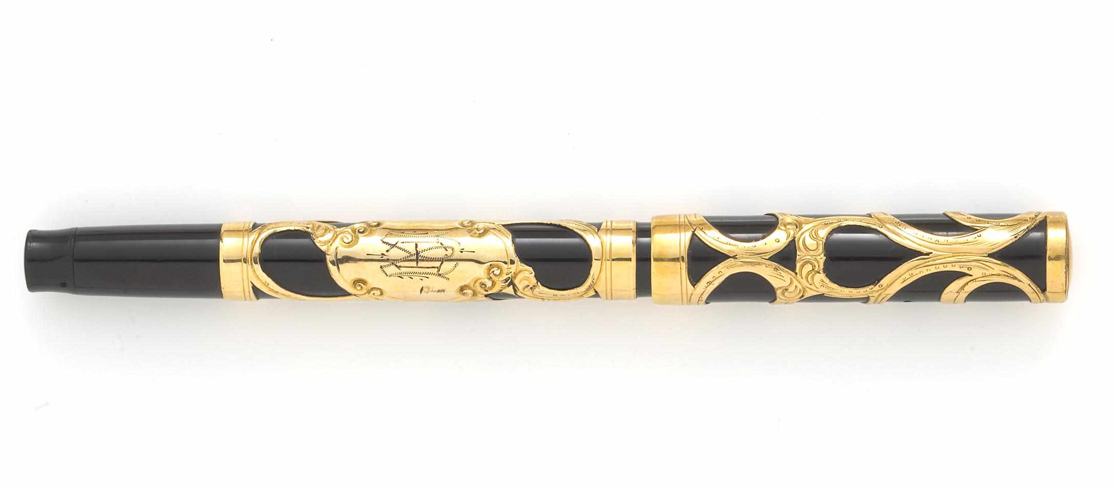 Appraisal: WATERMANS A A Gold Filled Filigree Fountain Pen Gold Filled