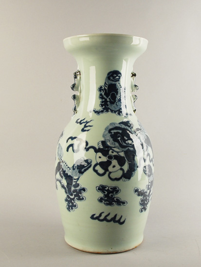 Appraisal: An Asian Celadon Vase with an underglaze blue family of