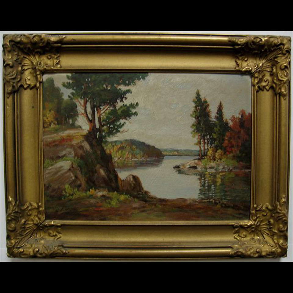 Appraisal: OTTO PLANDING - CANADIAN FALL STUDIES PAIR OF OILS ON