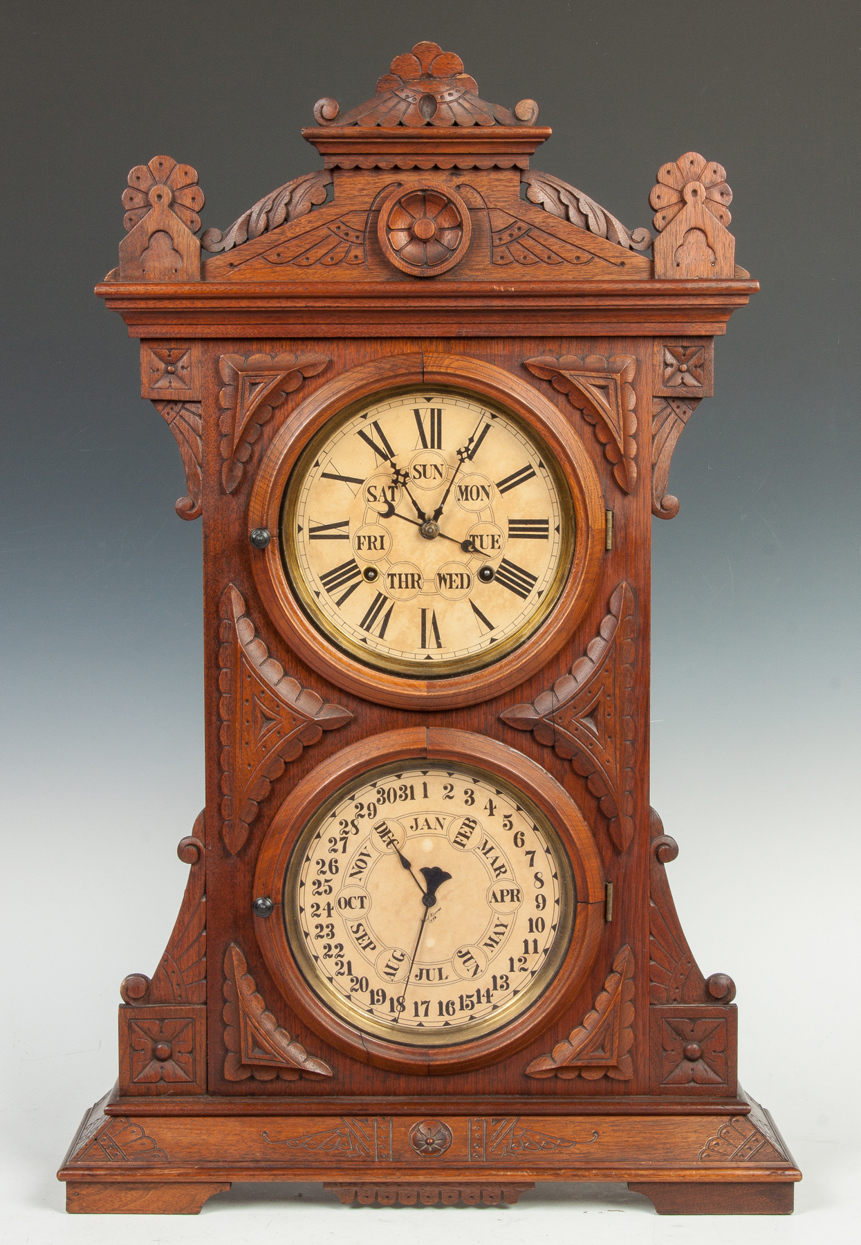 Appraisal: B B Lewis Perpetual Calendar Victorian Clock by Welch Spring