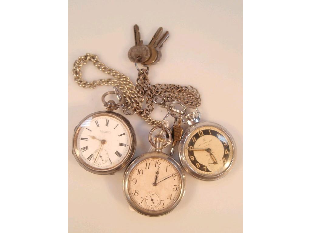 Appraisal: An Edwardian silver cased gents pocket watch an Ingersoll pocket