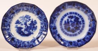 Appraisal: Two Flow Blue Ironstone China Plates st Scinde pattern -