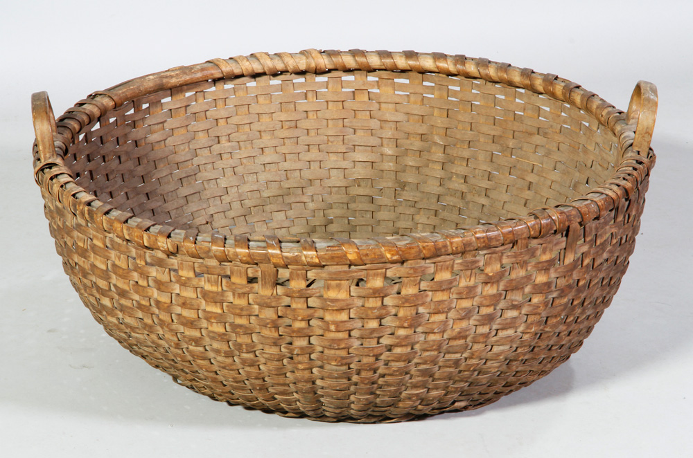 Appraisal: - Double Hand Basket Old large basket with double handle