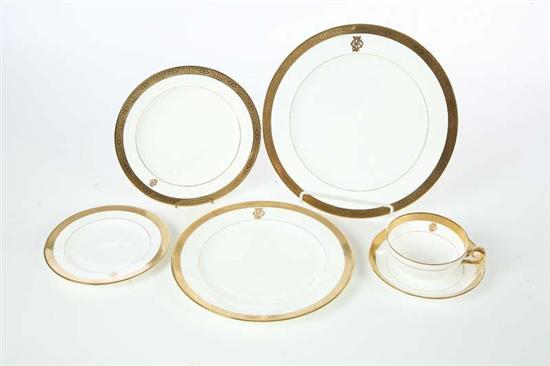 Appraisal: SET OF MINTON CHINA All with gold rims and monogramms